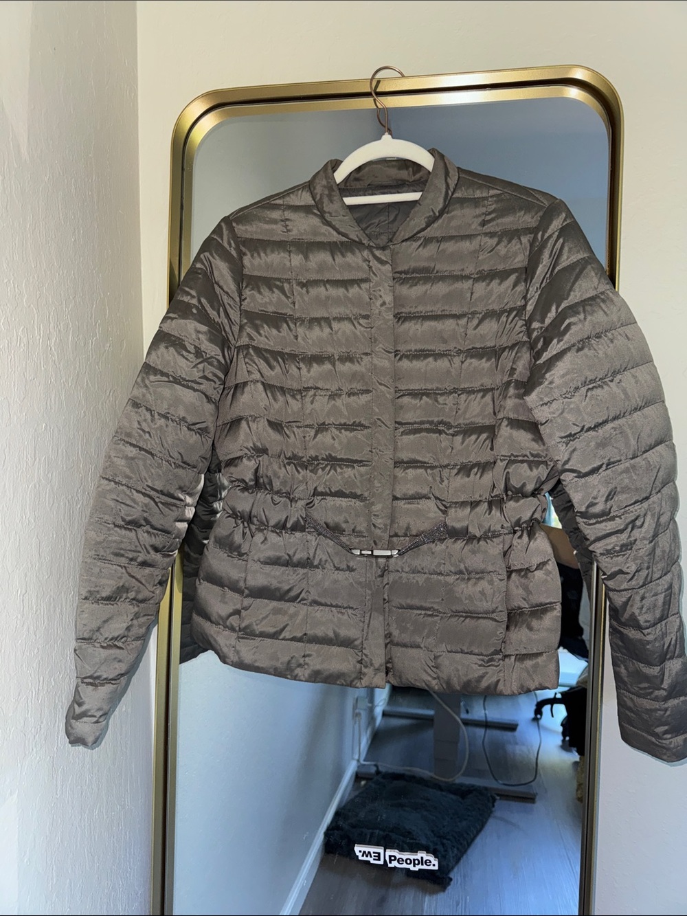 Brunello Cucinelli Taupe Quilted Lightweight Puffer Jacket